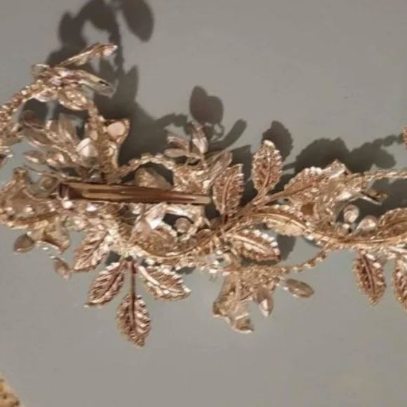 Bridal silver hair piece